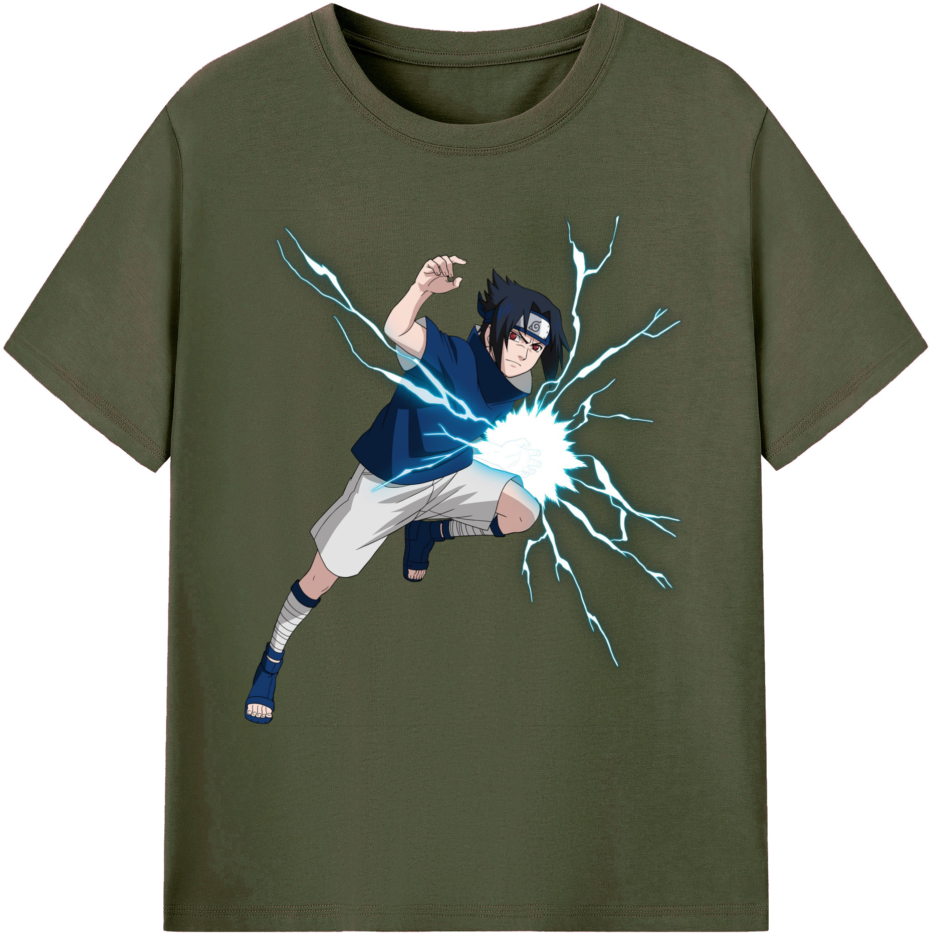 （画像用） NARUTO -ナルト- うちは サスケ Uchiha Sasuke 綿100％ メンズ半袖Tシャツ｜肌触りやわらか＆通気性